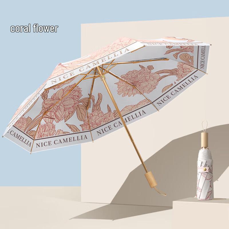XuQing Retro Floral Double-Sided Manual UV Umbrella