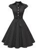 Wedtrend 50s Retro Rockabilly Party Shirt Suitable for Special Plus Black and White Size S Dress, Dress, Dress, A-Line, V-Neck, Knee-Length, Ribbon,