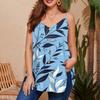 Dámská ležérní vesta plus size s nastavitelnými ramínky, top tílko bez rukávů s výstřihem do V