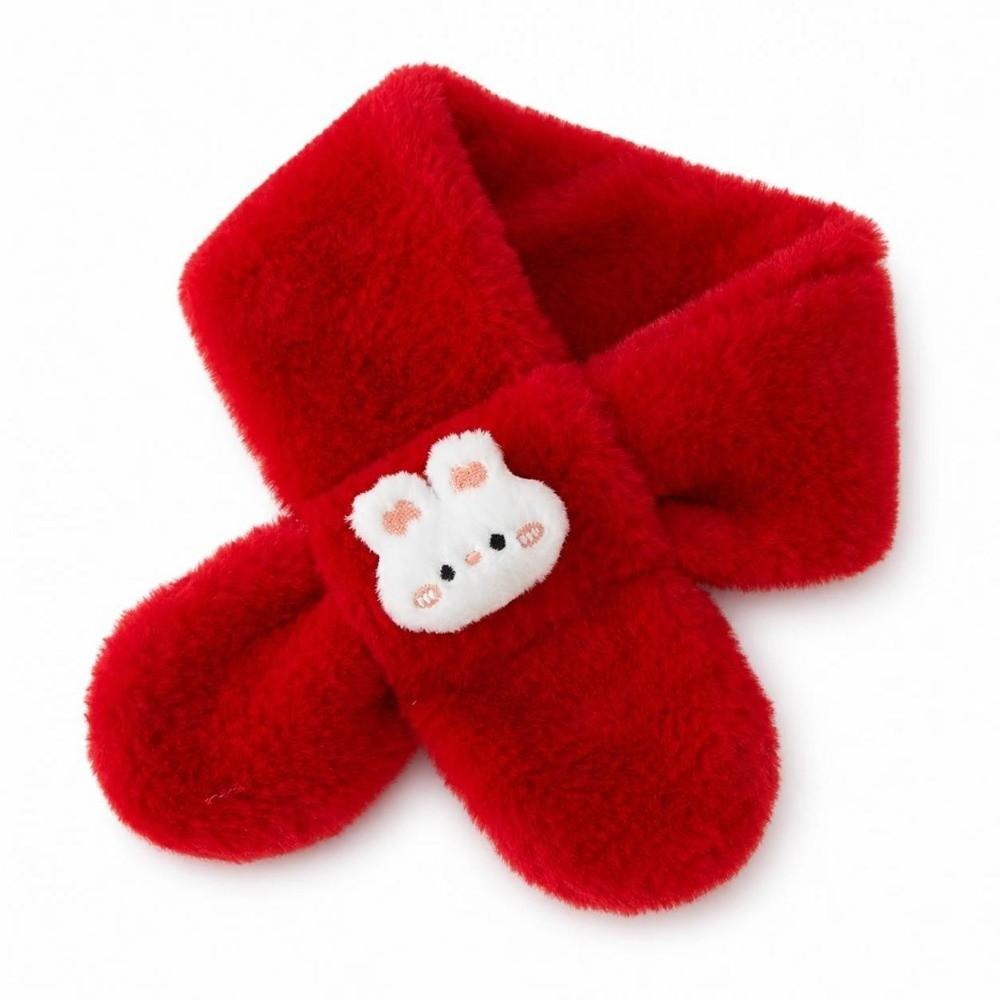 Cartoon Rabbit Girls Winter Scarfs Solid Color Wool Scarf New Knitted Scarf  Women