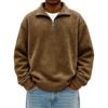 Men's Fashion Casual Half-zipper Solid Color Distressed Sweatshirt Men's Casual Loose Long-sleeved Lapel Sweatshirt