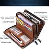 Men's Wallet Business Large Capacity Clutch Bag Genuine Leather Clutch Wallet Double Zipper Handbag Long Men Wallet