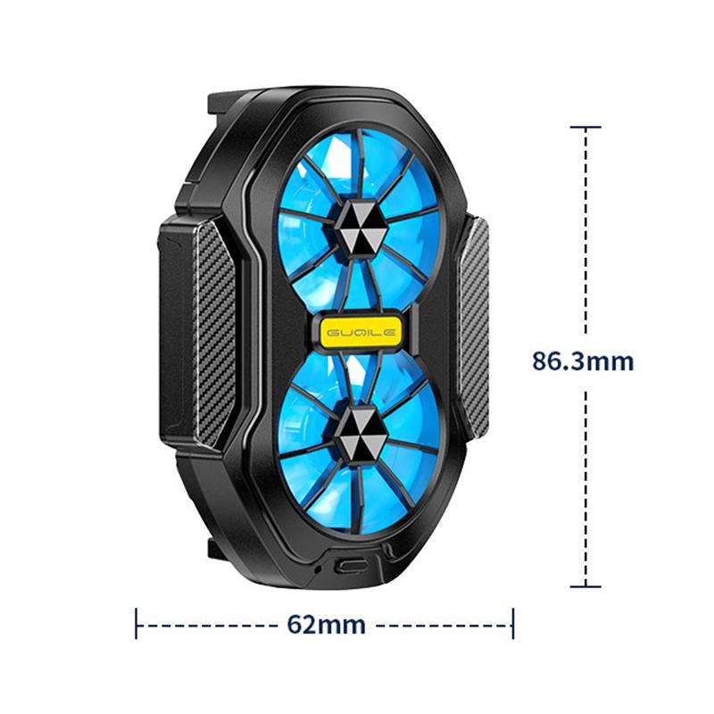 1Pc Game Cooling Backclip Fs01 Dual Fan Rechargeable Mobile Phone Cooler Long Lasting And Stronger Air Cooling