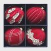 10cm Diamond Flocked Christmas Ball Ornaments - Set of 4