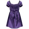 Mens Short Sleeve Square Neckline Shiny Soft Satin High Low Design Crossdress Lingerie Dress with Sash Nightwear Underwear