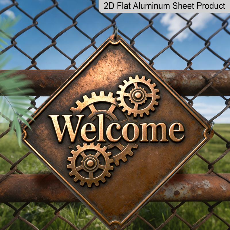

2D Flat 1pc, Welcome Theme, Daily Home Decor Gift for Home Living Lovers, Vintage Metal Aluminum Sign, Suitable for Entryway, Doorway, Hallway 20*20cm