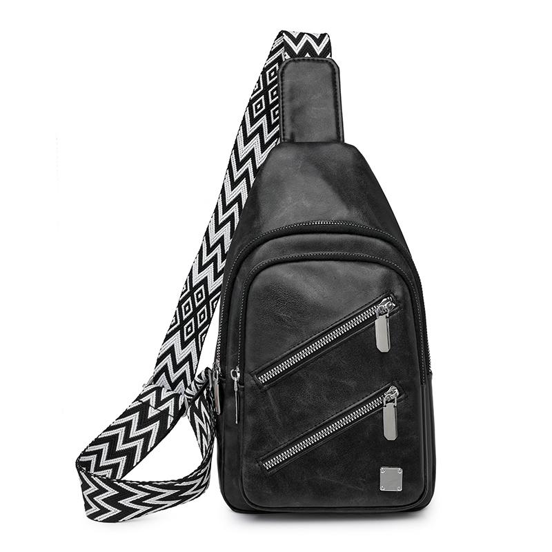 

Vintage Women s Large Capacity Chest Bag Soft Leather Shoulder Crossbody Bag чорний