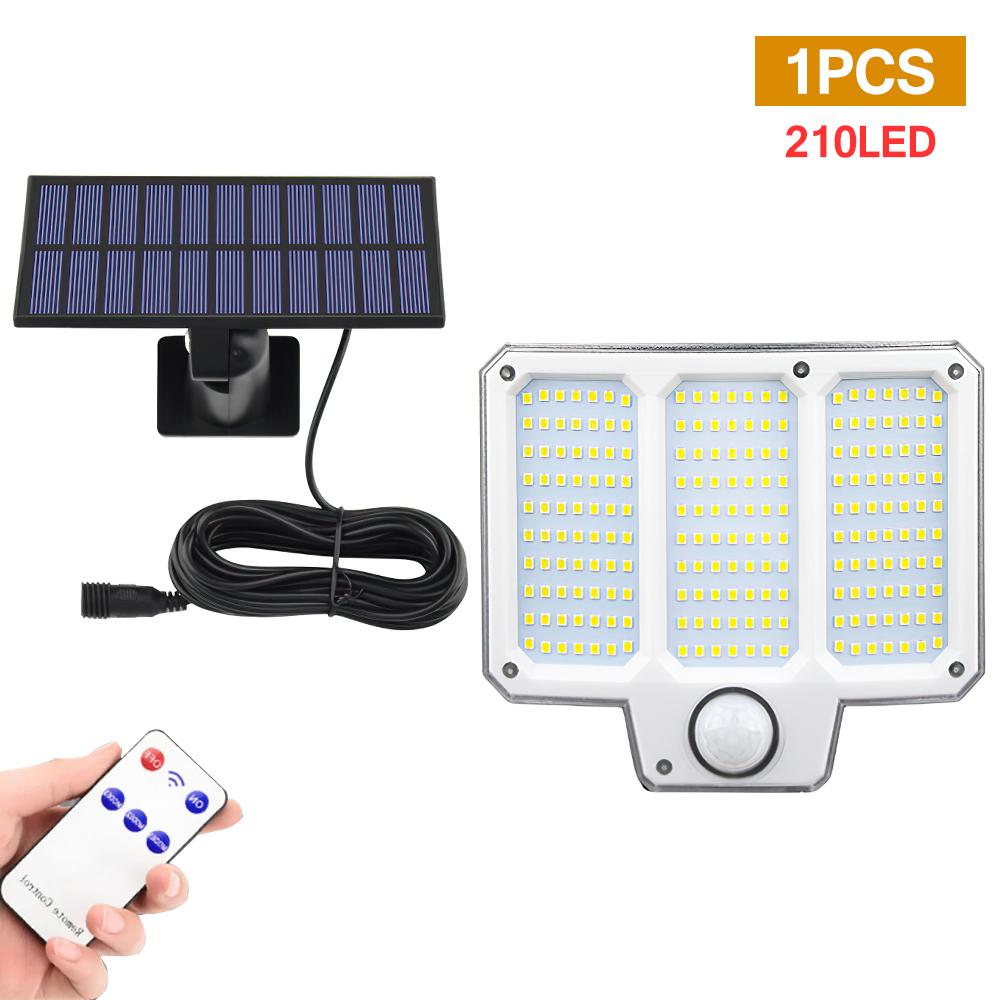 160/128 LED Outdoor Solar Street Lamp with 3 Modes Wall Lamps Waterproof PIR Motion Sensor Garden Park Decoration Light