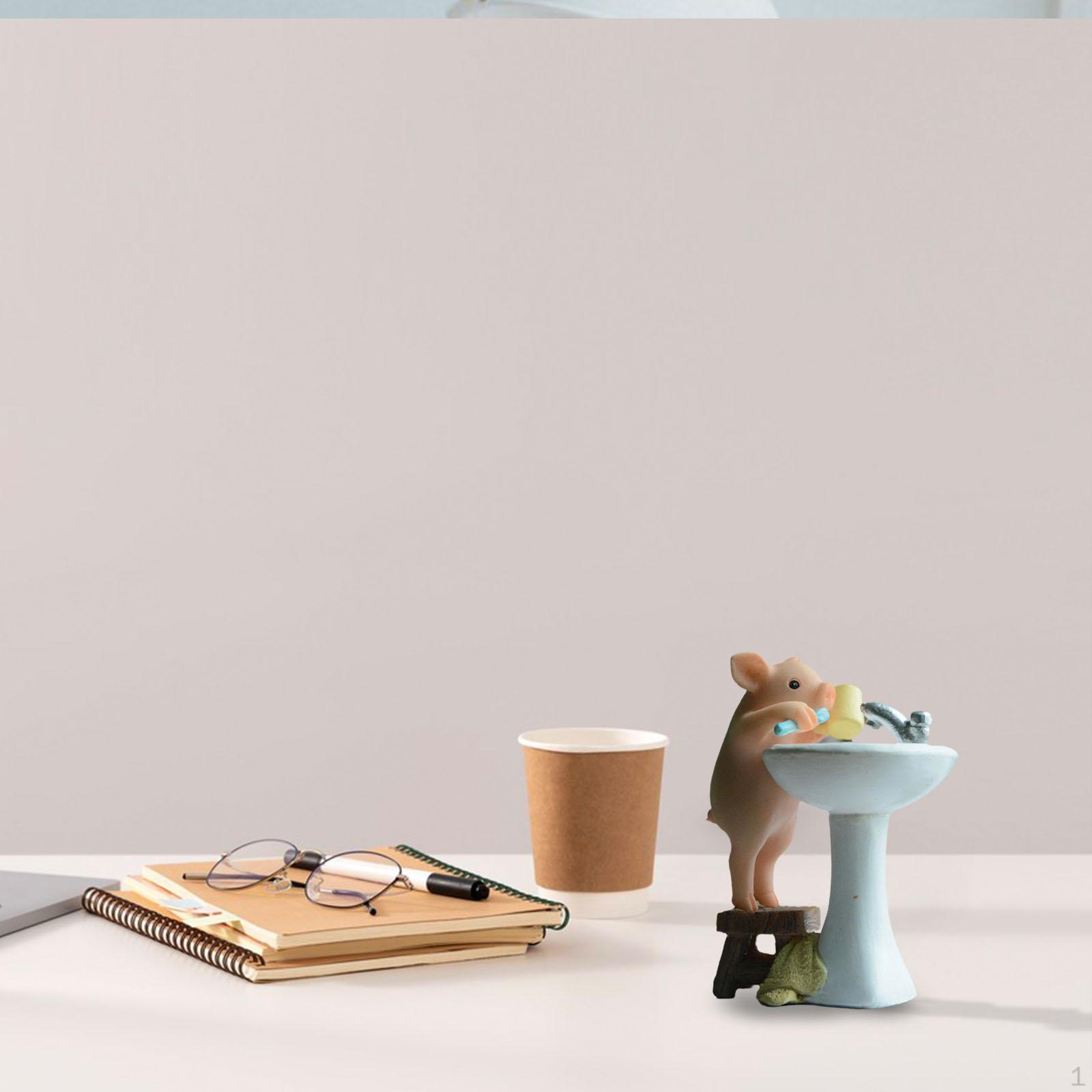 

Очаровательная фигурка свиньи, декор для дома и сада Wash Up