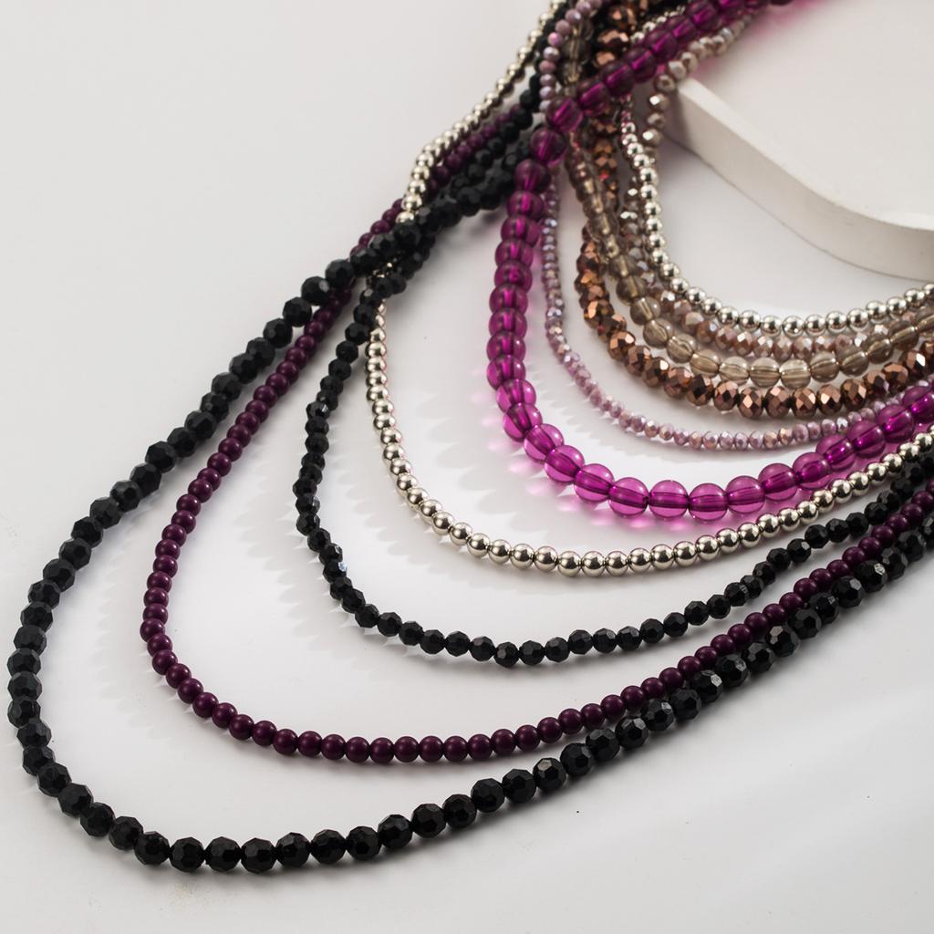 European and American New Retro Bohemian Style Multi-layer Beaded Necklace for Women, Exaggerated and Elegant Multi-layer Dragonfly Tassel Choker