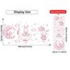Watercolor Soft Pink 3 Bunnies Rabbit Moon Clouds Stars Wall Stickers for Kids Room Baby Nursery Room Wall Decals Home Decor PVC