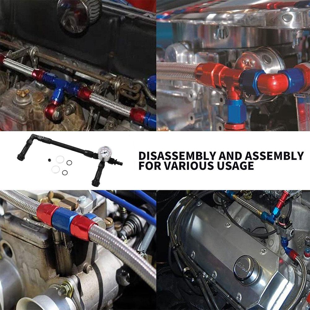 AN6 Dual Feed Fuel Line Kits Practical With Pressure Gauge 4150 Carburetor For Automobile Vehicle Truck Attachments H6T0