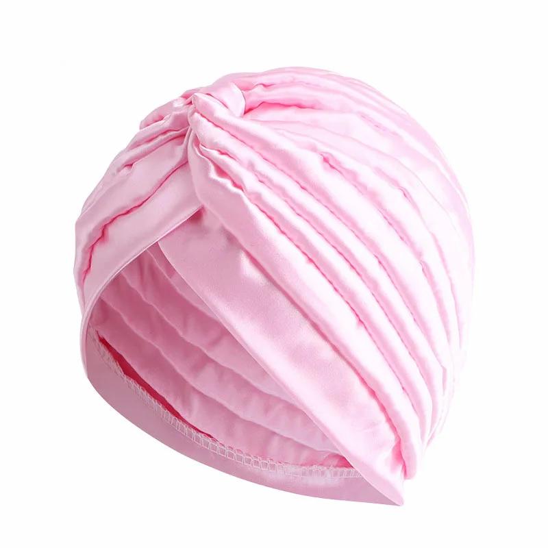 Indian Turban Muslim Women Hijab Floral Printed Hat Cancer Chemo Cap Islamic Hair Loss Cover Beanie Bonnet Head Scarf Pleated