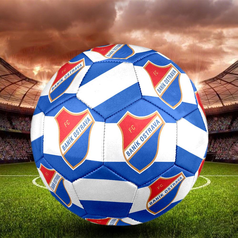 Banik Ostrava FC Size 5 Soccer Ball, Machine-Stitched PVC, Durable & High Bounce, All Ages Fit, Fan Merchandise, Matches & Outdoor Use.
