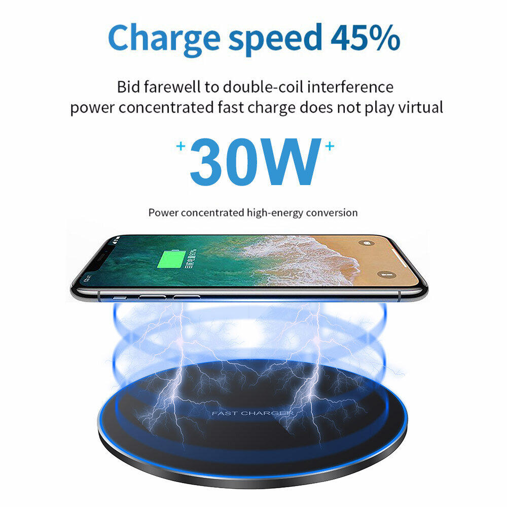 30W Wireless Charger USB C Fast Charging Pad Quick Charge QC 3.0 Fast Charging