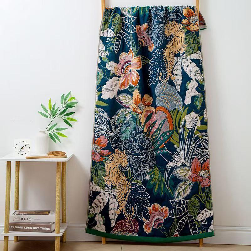 

Кантри Цветы Взрослое Банное Полотенце Мягкое Большое Размер Хлопковая Марля Пляжное Полотенце 80x160см Жаккард Обертывание для Бассейна и Ванны Быстросохнущее 80x160cm&1pc