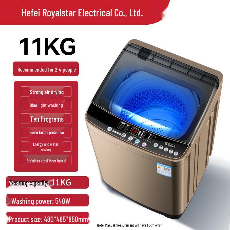 10kg Fully Automatic Washer-Dryer with Compact Pulsator for Households and Rentals