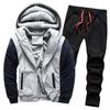 Velvet Sweater Suit Men's Thickened Warm Cardigan Autumn Winter Sports Hooded Men
