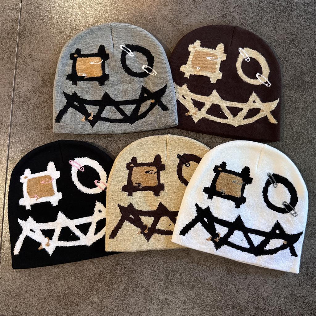 Urban Knit Fashion Hat Demon Face Knitting Pattern Teens Adults Cold Season