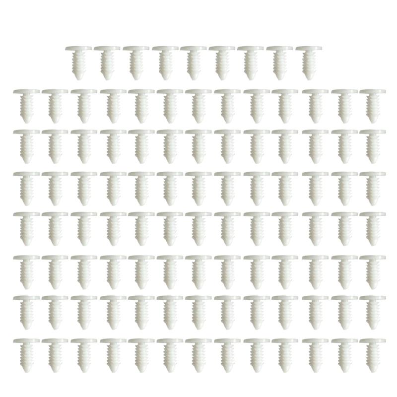 100 Pcs Black White Push Pins Plastic Hole Hood Pressure Pins for Car Roof