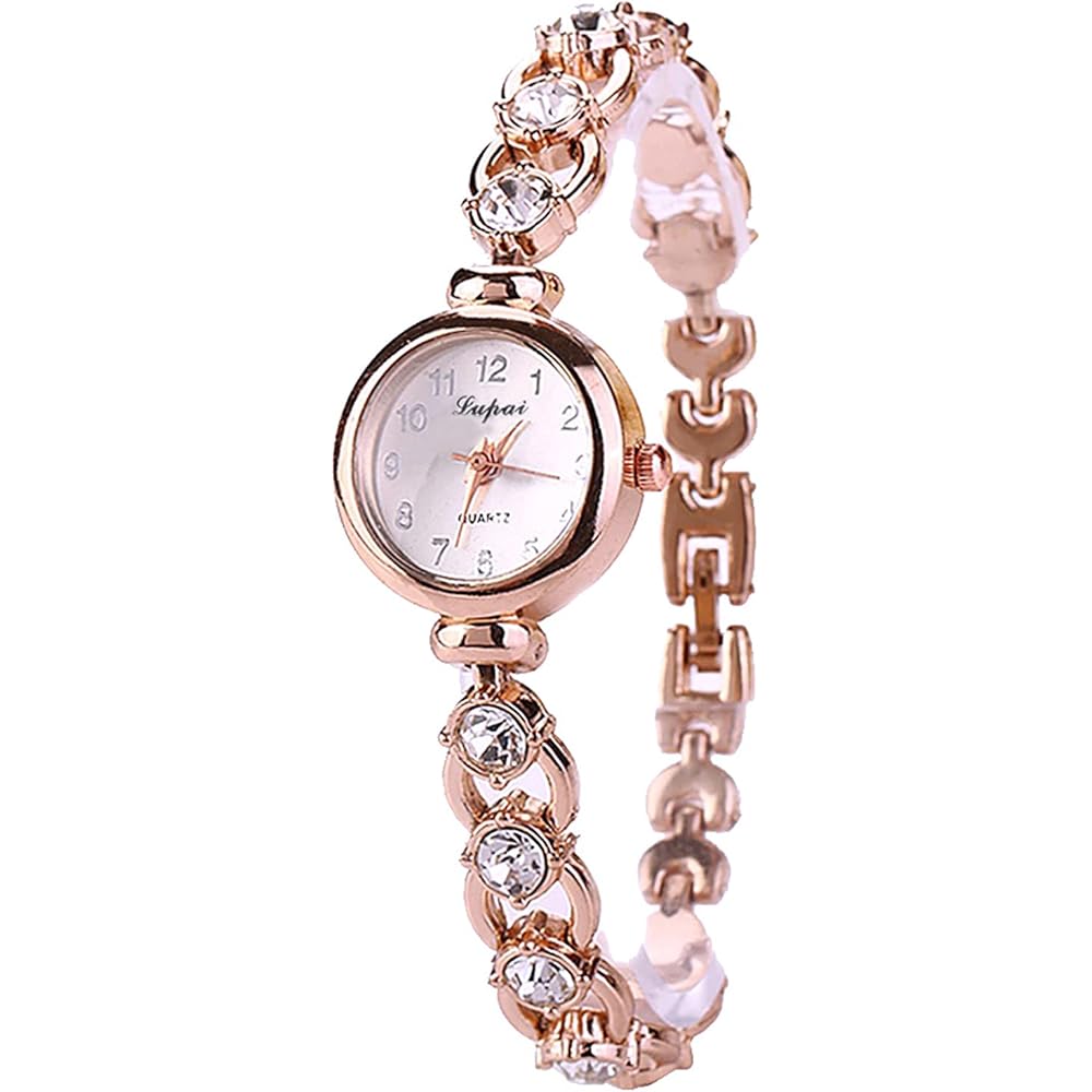 Shuiyue Fashion Quartz Watch Clear Crystal Alloy Bracelet Women s Wristwatch 30mm