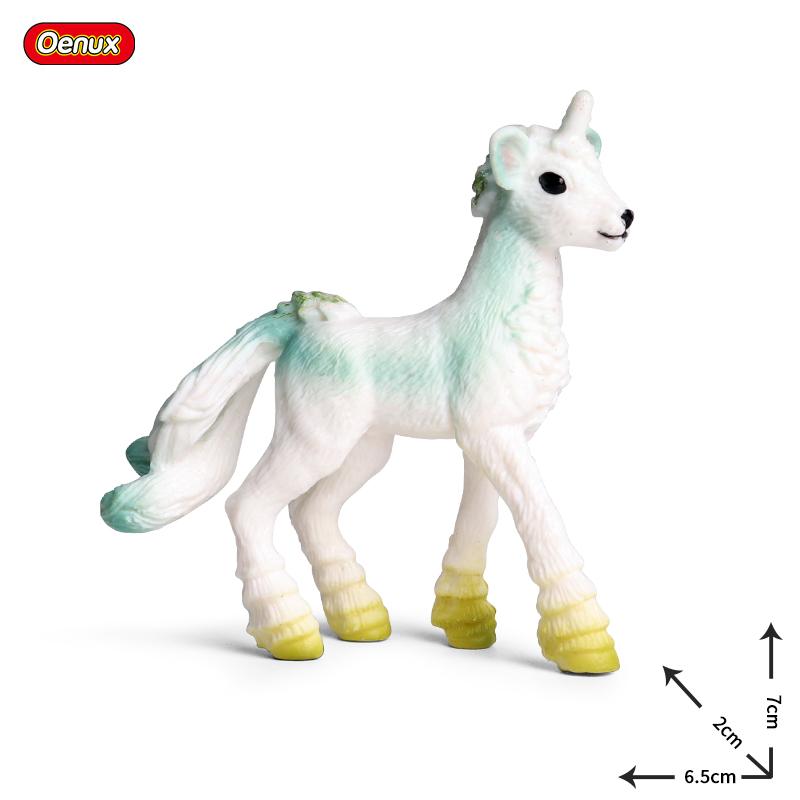 Oenux Original Genuine Fairy Tale Fly Horse Simulation Animal Mythical Elves Elf Pegasus Action Figures Model PVC Cute Kids Toy