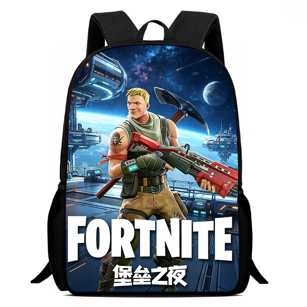 Children's Student Fort-nite Cartoon Boy and Girl Large Capacity Backpack