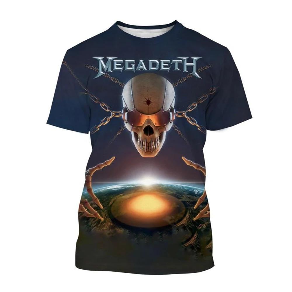 Megadeth 3D Print Sport Quick-dry Breathable Men T-shirt Casual Rock Band Street Punk Fun Hip-hop Short-sleeve Boy Top Clothing