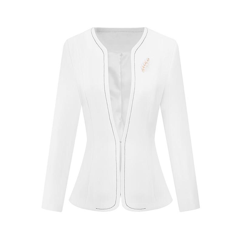 Trolman Women's Elegant White Suit Dress Two-Piece Set