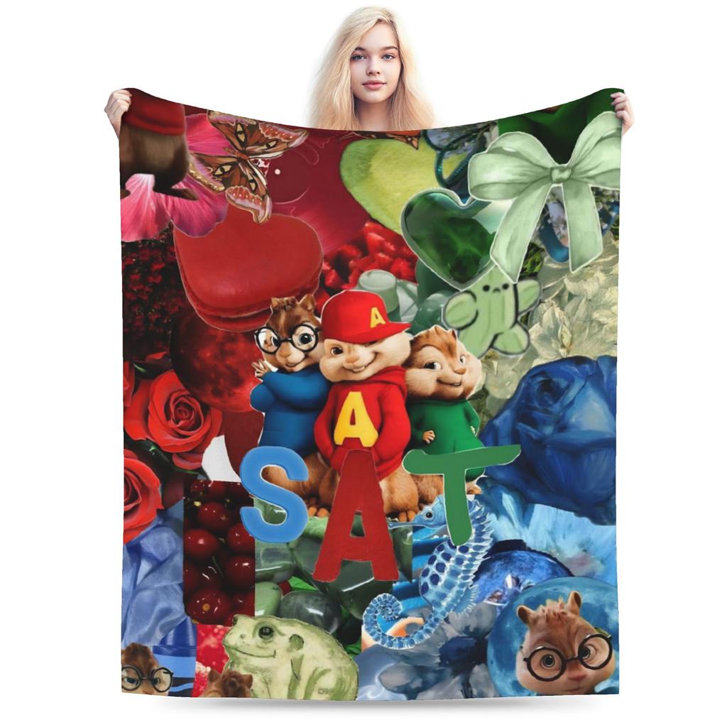 Alvin and the Chipmunks Accessories Blanket Lightweight Thin Flannel Throw Blanket Cozy Quilt