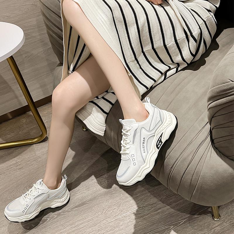Mesh fly-woven dad shoes versatile fashion breathable casual comfortable soft-soled women's sports shoes