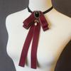 Girls Lady Tassel Jewelry Pearl Diamod Brooch Collar Pin Cravat Bow Tie
