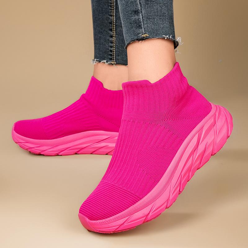 Pantofi noi de bumbac cu vârf înalt, țesut cu fir, de mărime mare, pantofi sport și de agrement pentru cuplu, cu platformă, pantofi la modă de toamnă și iarnă, pantofi cu vârf înalt pentru cuplu