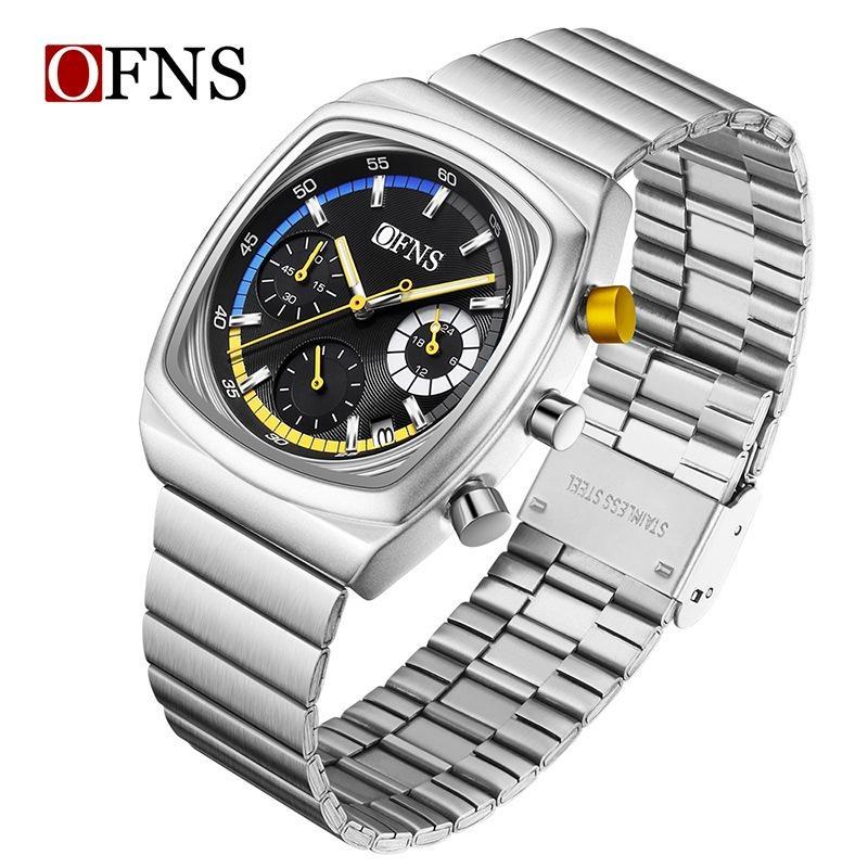 Módní pánské náramkové hodinky Chronograf Datum Vodotěsné Svítící Pánské hodinky Nerezová ocel Luxusní Křemenné Pánské hodinky