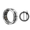 V2 Diamond-Studded Titanium Smart Ring: Bluetooth, Waterproof, Pedometer, Heart Rate Monitor for Men & Women