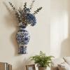 Antique Blue White Porcelain Wall Hanging Ceramic Vase Wall Hanging Vase  Living Room Decor
