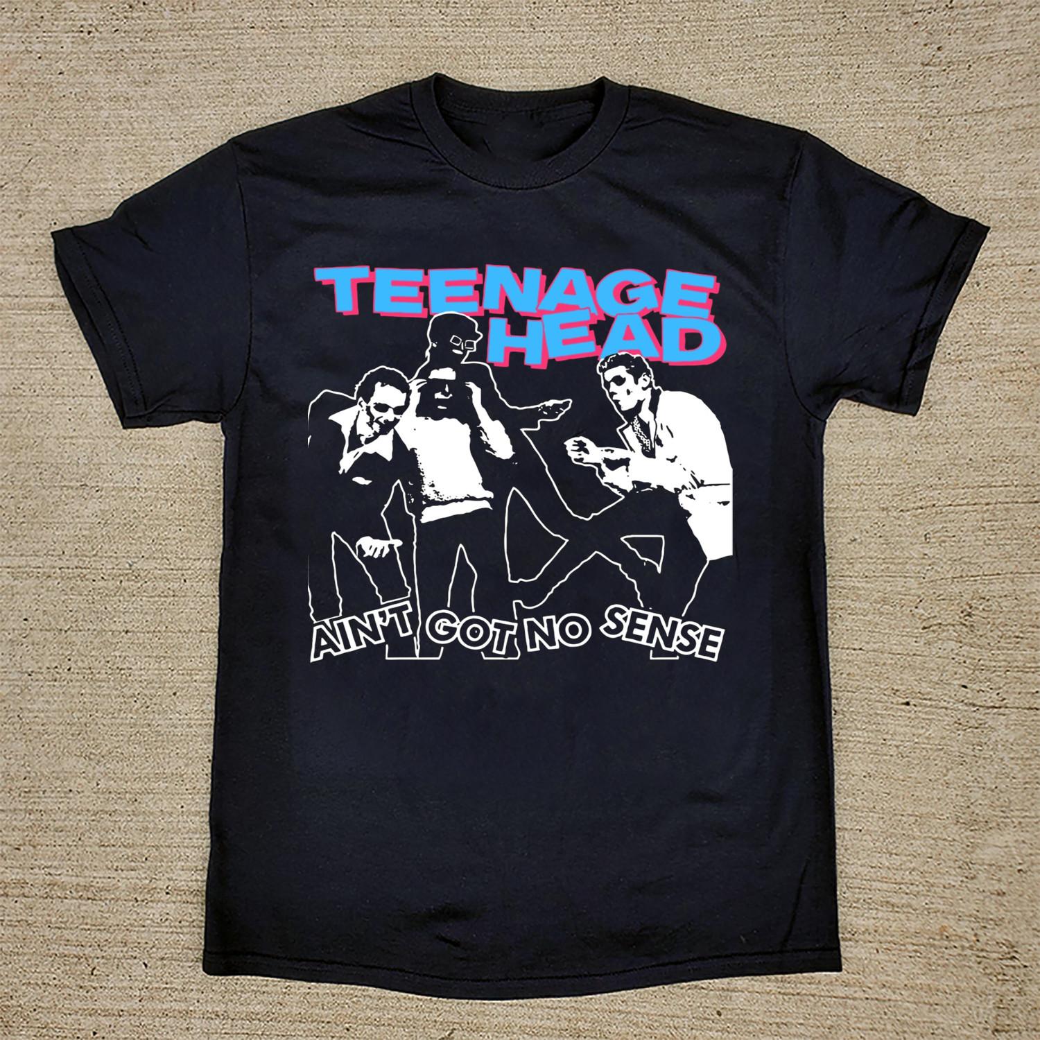 Rare Teenage Head Band Short Sleeve Cotton Black All Size T-Shirt S