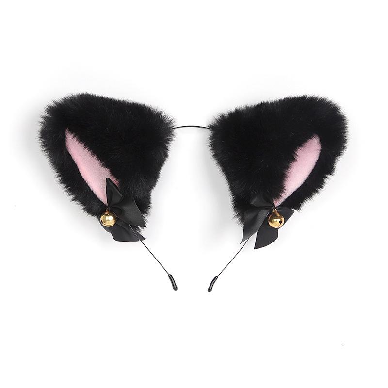 Bondage Katzenanzug mit Schwanz Analplug, Halsband & Knebel