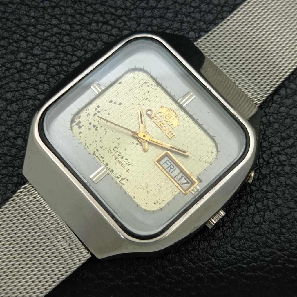 USED VINTAGE ORIENT AUTOMATIC 48741 JAPAN MENS ORIGINAL DIAL WATCH A436626-2 R123a-a436626