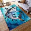 Realistic Shark In Ocean Illustration Non-slip Rug Suitable for Living Room and Bedroom Sofas