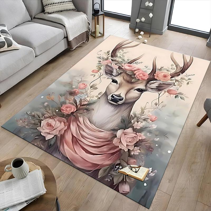 1pc Deer Carpet Office Rug Outdoor Mat Home Decor Area Carpet Festival Gift