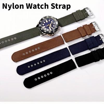 18mm 20mm 22mm 24mm Universal Nylon Watch Strap-Waterproof and Sweatproof Unisex Canvas Watch Accessories Black Strap Watch Band Samsung Watch Band