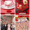 Set of Small Double Happiness Stickers for Wedding Decorations, Stairs, and Room Arrangement with Handkerchief Flowers