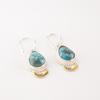 Blue Copper Turquoise Gemstone 925 Stamped Silver Handmade Jewelry Hook Earrings EE-162-42