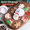 Christmas 3D Cookie Cake Plunger Cutter Santa Claus Snowman Elk Cookie Stamp for Biscuits Fondant Sugarcraft Decor Baking Tools