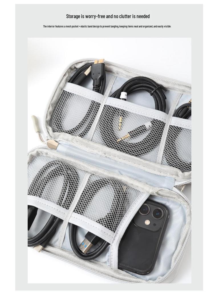 Portable Digital Accessories Bag: Multifunctional Storage for Cables, Power Banks & Earphones
