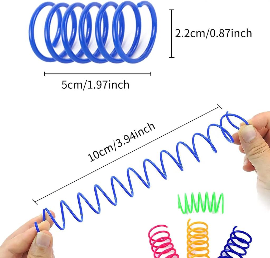 12pcs Kitten Coil Spiral Springs Cat Toys Interactive Gauge Cat Spring Toy Colorful Springs Cat Pet Toy Pet Products