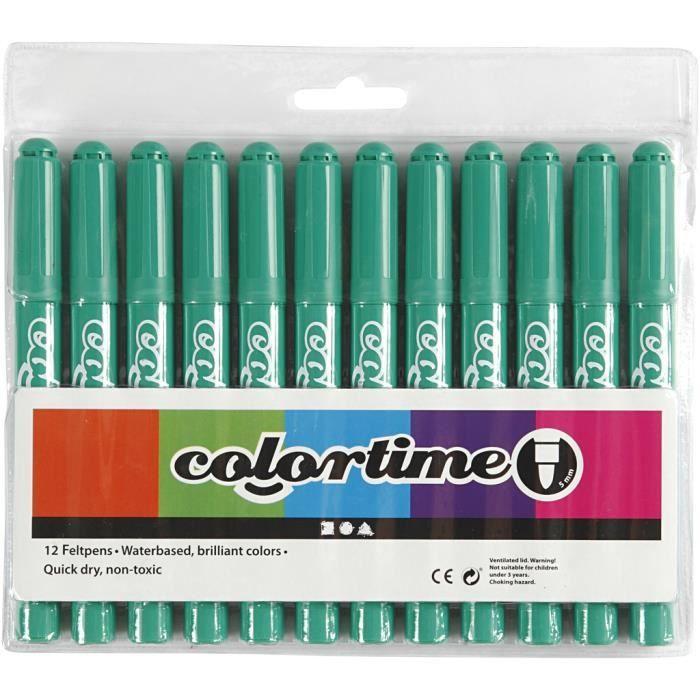 Markers - COLORTIME - Ref 37357 - Very Opaque Colors - Dry Quickly - Ventilated Caps