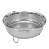 Steam Basket with Foldable Handle 304 Stainless Steel Multifunctional Colander Steam Insert for