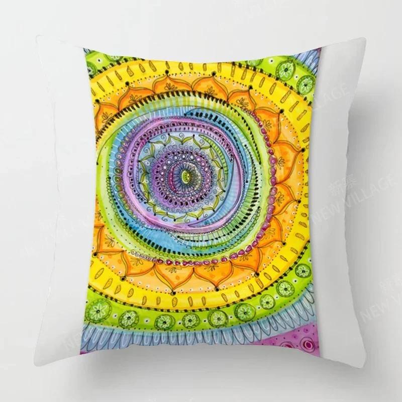 

Осенний Домашний Декор Осенний Декор Гостиной Наволочка для Декоративной Подушки Диван Бохо Наволочка Мандала 66x66cm